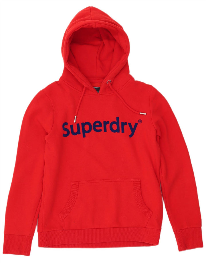 Женский джемпер с капюшоном SUPERDRY UK 12, средний красный, хлопок