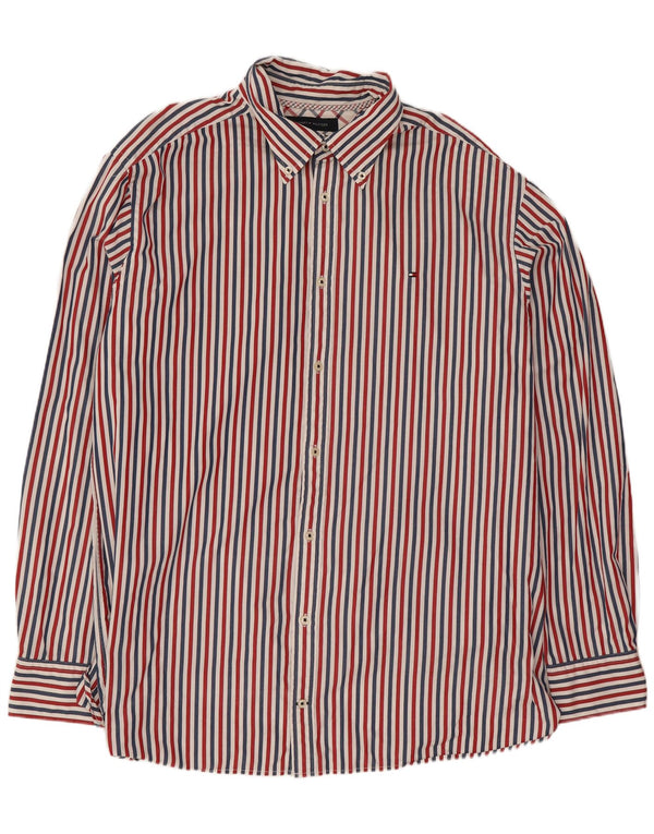 Tommy Hilfiger Мужская рубашка 3XL в разноцветную полоску из хлопка