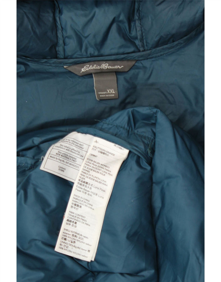 Женская утепленная куртка с капюшоном Eddie Bauer UK 20 2XL, синий нейлон
