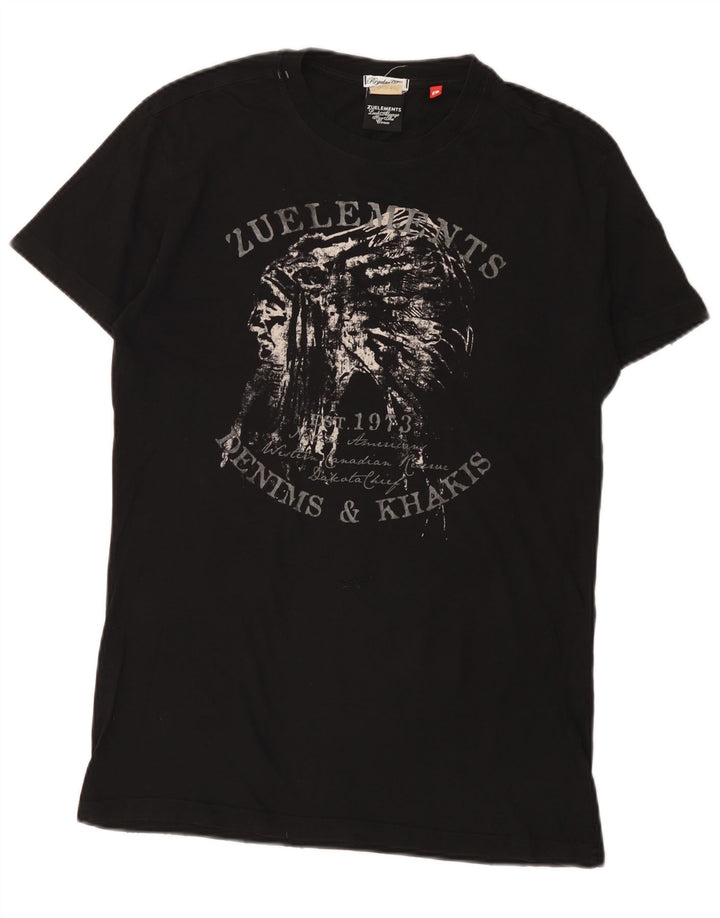 Мужская футболка с рисунком Zu Elements, большая черная