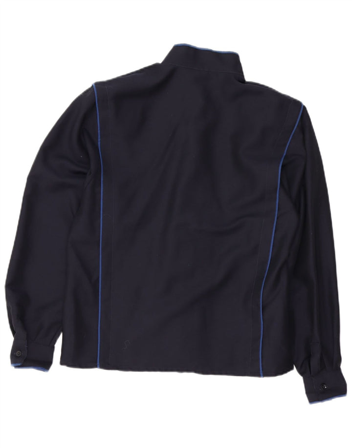 Женская блузка-рубашка VINTAGE EU 38, средний темно-синий цвет, шерсть