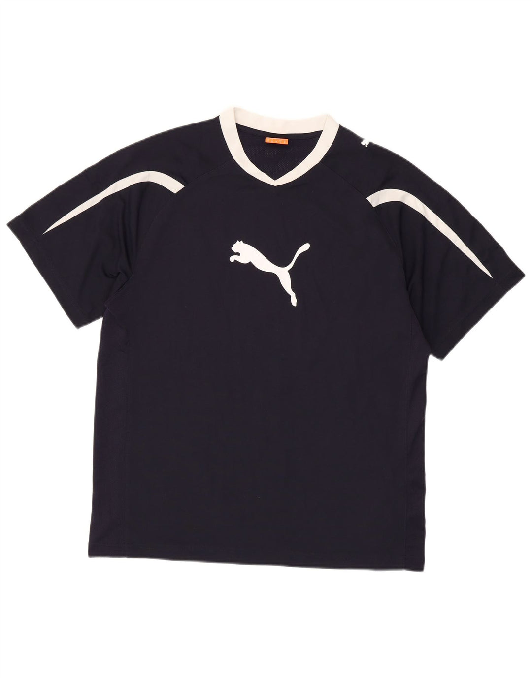 Мужская футболка с рисунком PUMA, средний темно-синий, полиэстер с цветными блоками