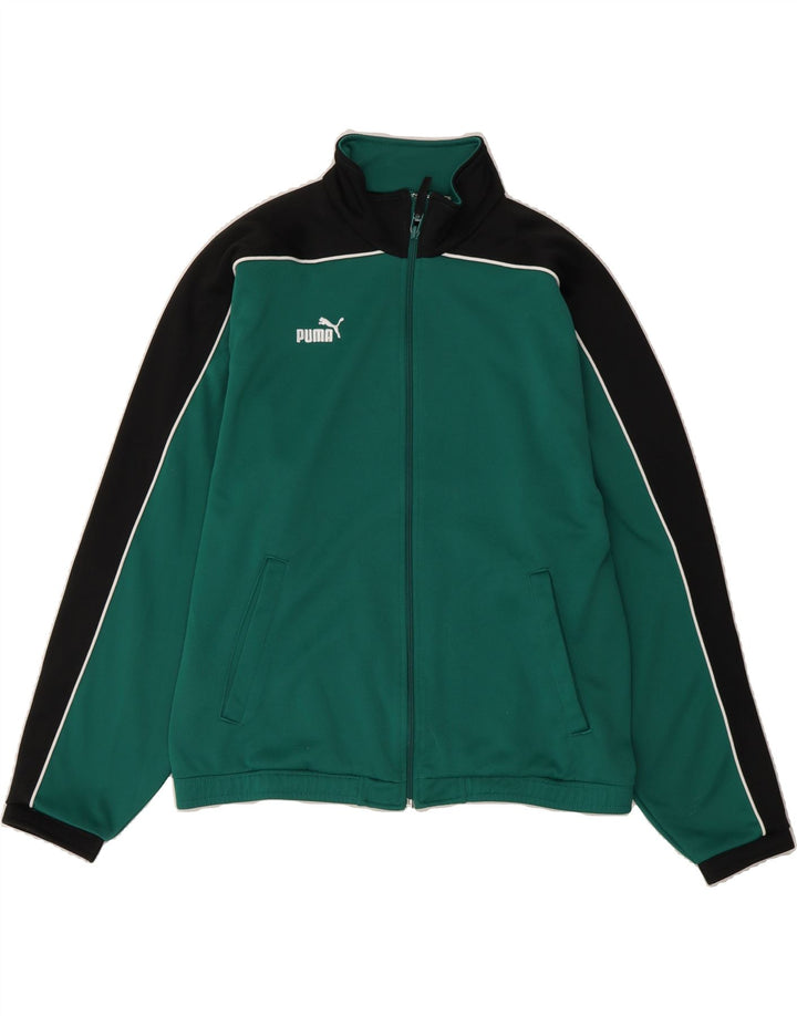 PUMA Boys Tracksuit Top Jacket 15-16 Years Green Colourblock Vintage Puma and Second-Hand Puma from Messina Hembry 