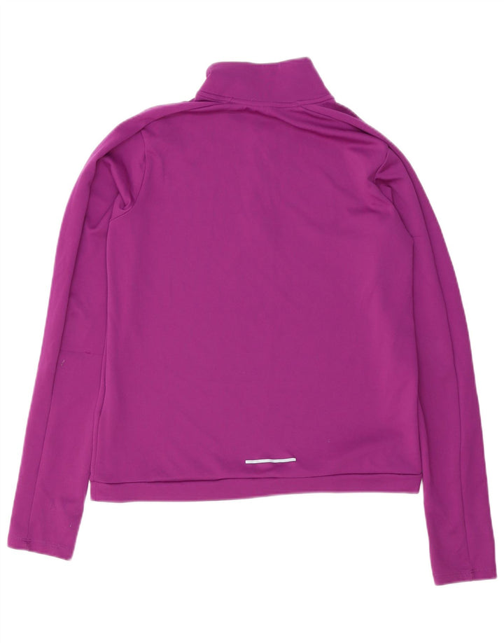 Женский спортивный костюм-пуловер с воротником на молнии Nike Dri Fit UK 10, маленький фиолетовый