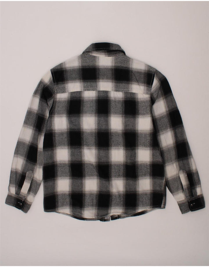 BENETTON Boys Flannel Shirt 7-8 Years Medium  Black Check Cotton Vintage Benetton and Second-Hand Benetton from Messina Hembry 