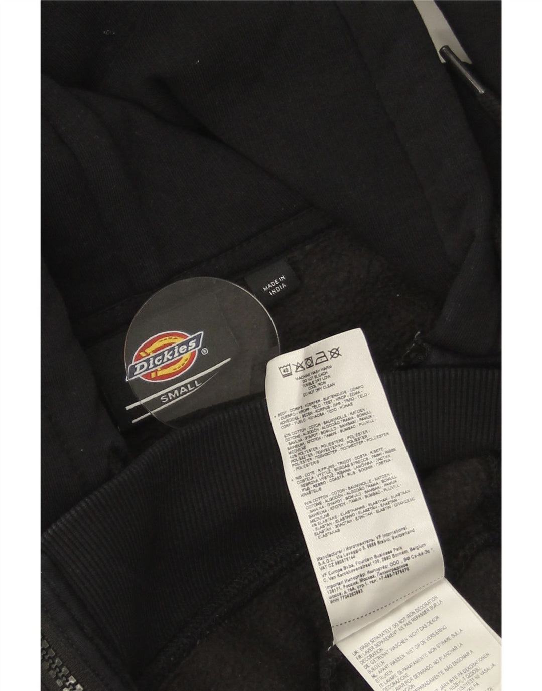 Мужской свитер с капюшоном на молнии Dickies, маленький черный, хлопковый