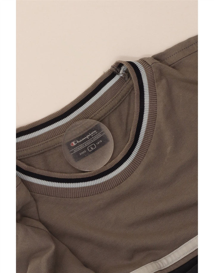 Мужской топ Champion с длинным рукавом, большой размер, темно-синий, цветной блок