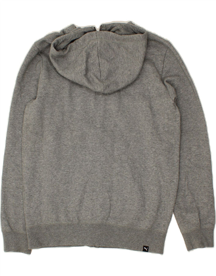PUMA Mens Graphic Zip Hoodie Sweater Small Grey Cotton Vintage Puma and Second-Hand Puma from Messina Hembry 