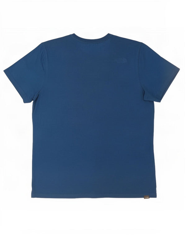Мужская футболка с рисунком The North Face, большой синий хлопок