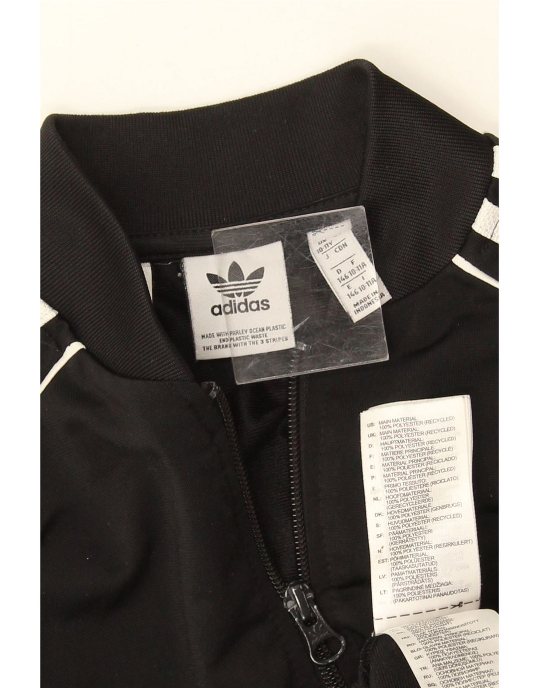 Спортивный костюм ADIDAS для мальчиков, верхняя куртка 10-11 лет, черный полиэстер