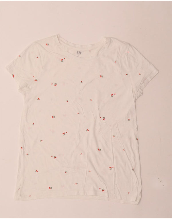 Gap Womens T-Shirt Top UK 14 Large White Spotted