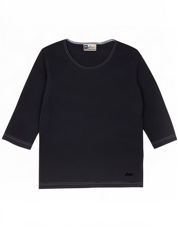 Asics Womens Top 3/4 Sleeve UK 12 Medium Navy Blue