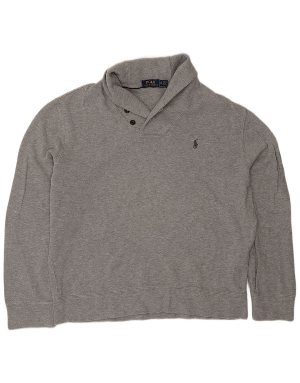 Мужской джемпер с воротником с отложным воротником Polo Ralph Lauren XL, серый хлопок
