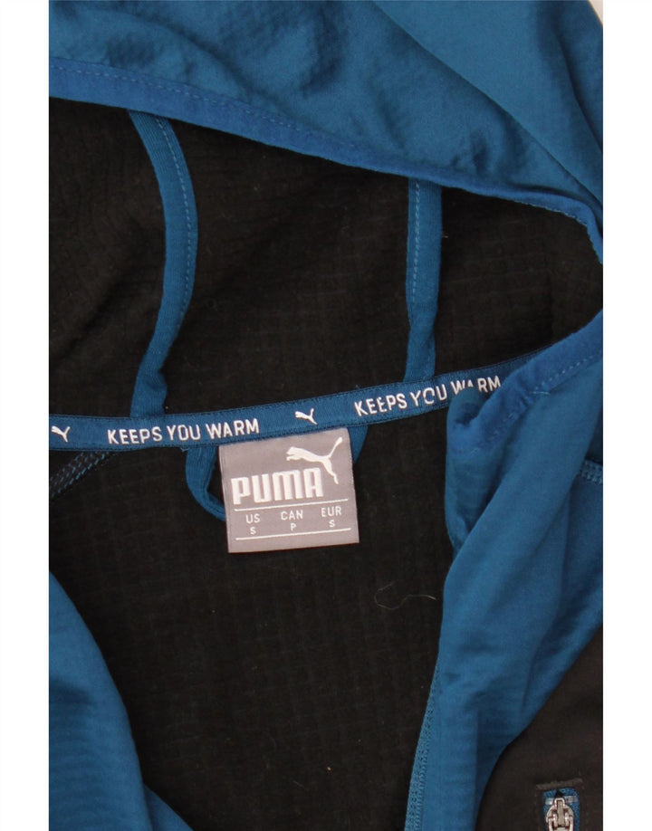 Мужской свитер с капюшоном на молнии Puma, маленький синий, цветной блок