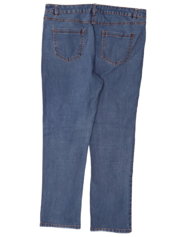 Женские прямые джинсы M&Co UK 16, большие размеры W34 L29, синие, хлопок