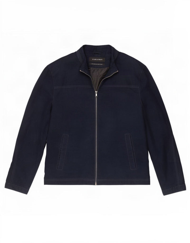 Мужская куртка-бомбер Zara UK 42 XL темно-синяя