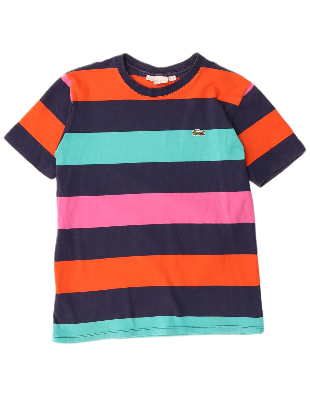 Женская футболка с рисунком Lacoste Top UK 14, средняя, разноцветная полоска
