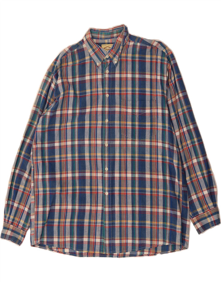 PACIFIC TRAIL Mens Shirt 2XL Blue Check Cotton Vintage Pacific Trail and Second-Hand Pacific Trail from Messina Hembry 