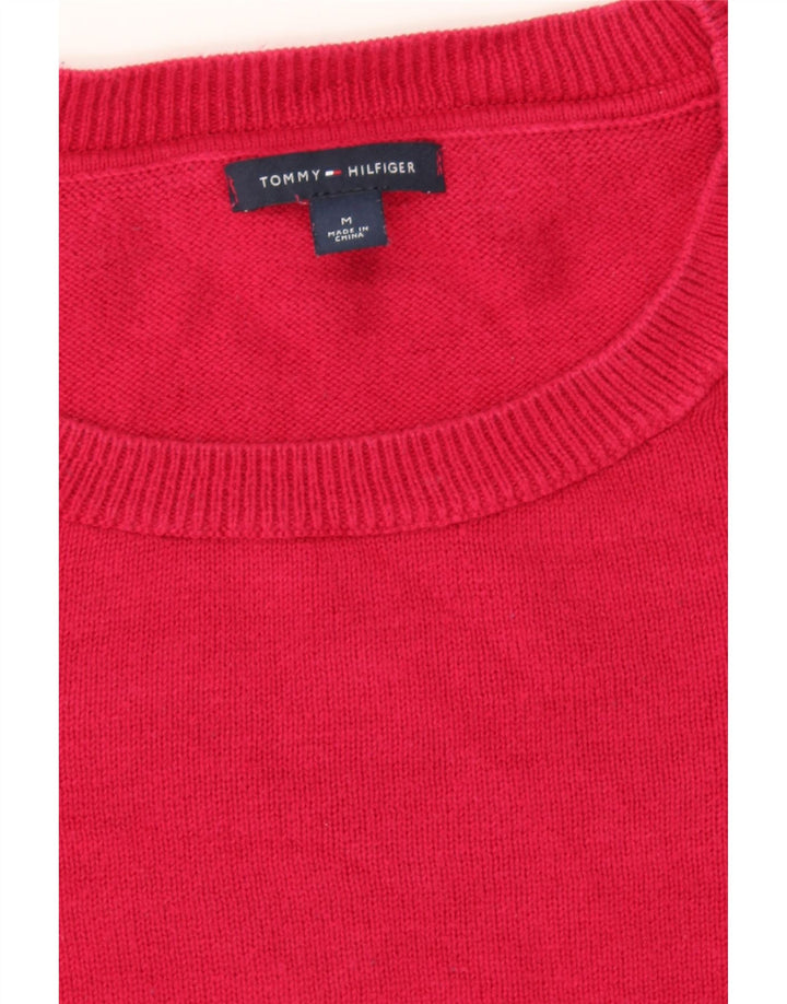 TOMMY HILFIGER Womens Boat Neck Jumper Sweater UK 12 Medium Red Vintage Tommy Hilfiger and Second-Hand Tommy Hilfiger from Messina Hembry 