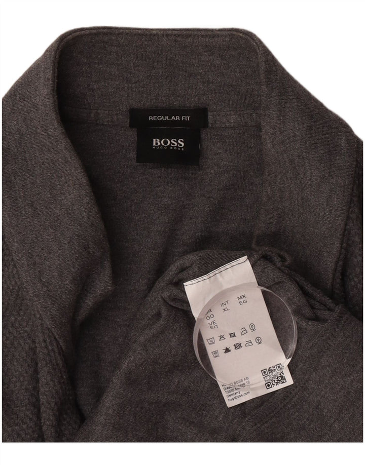 Мужской кардиган-свитер стандартного кроя Hugo Boss XL, серый хлопок