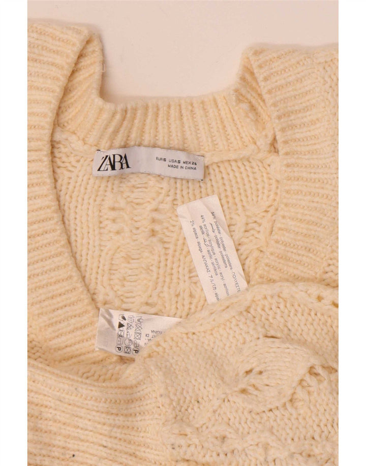 Женский укороченный кардиган Zara UK 10, маленький белый полиэстер