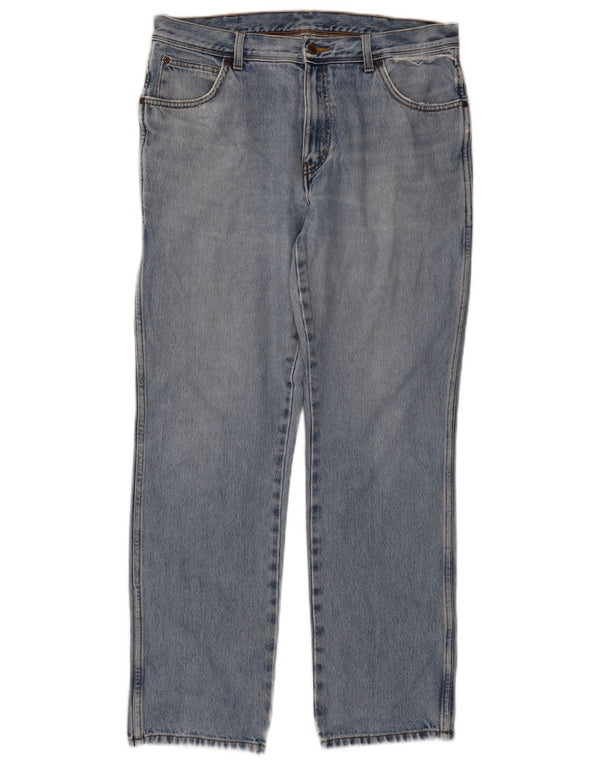 Мужские прямые джинсы Wrangler стандартного кроя W36 L32, синие, хлопок