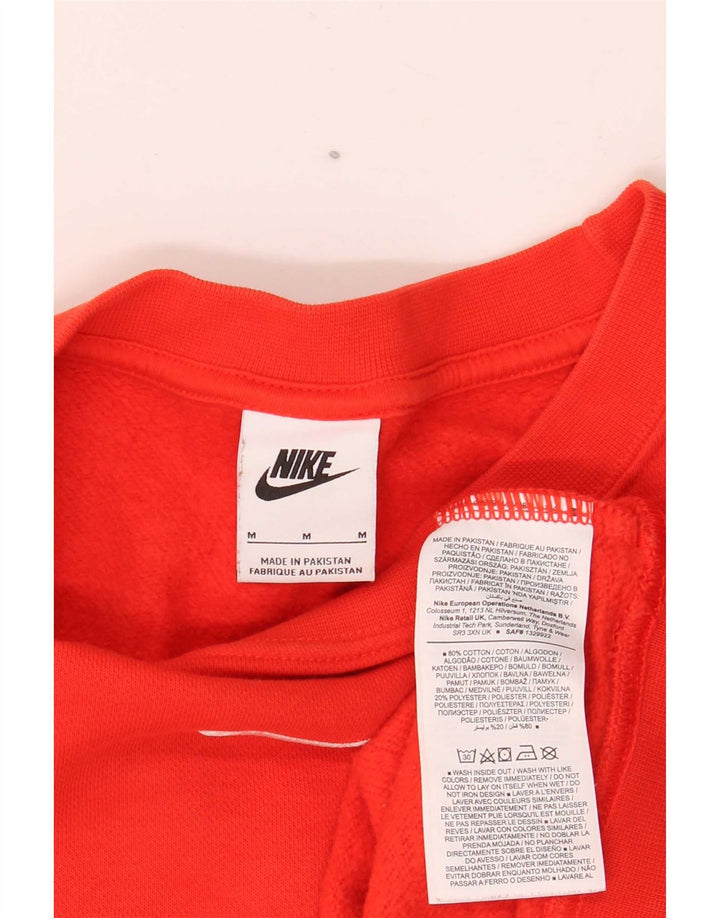 Мужской свитер свободного кроя Nike, хлопковый джемпер среднего красного цвета