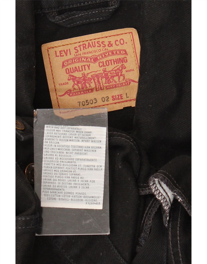 Мужская джинсовая куртка Levi's UK 40, большая черная, хлопок