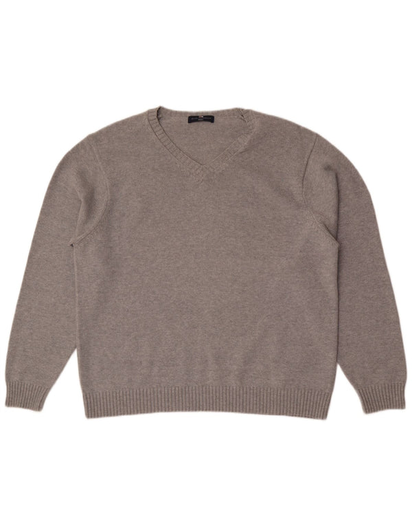 Мужской джемпер с v-образным вырезом Marks & Spencer Blue Harbor UK 41/43, большой серый