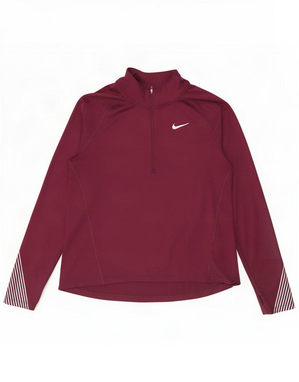 Женский спортивный костюм с воротником на молнии Nike UK 16, большие бордовые полоски