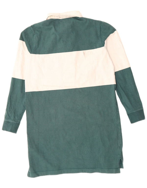 Superdry Womens Graphic Polo Dress UK 12 Medium Green Colourblock Cotton