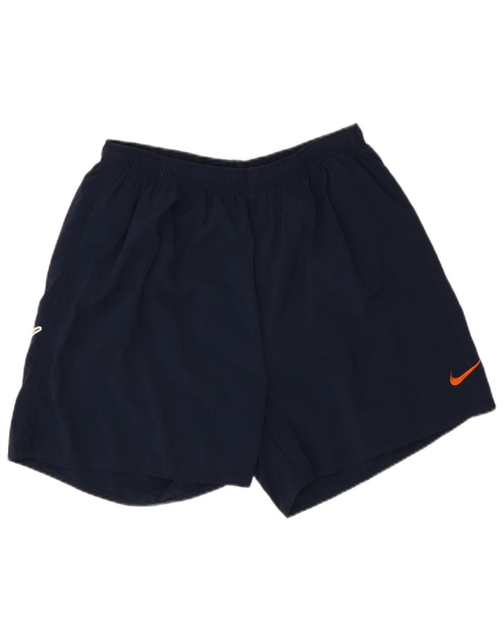 Мужские спортивные шорты Nike с графическим рисунком, большие темно-синие нейлоновые