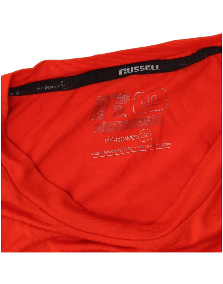 Мужской топ Russell Athletic Dri-Power с длинными рукавами, большой оранжевый полиэстер