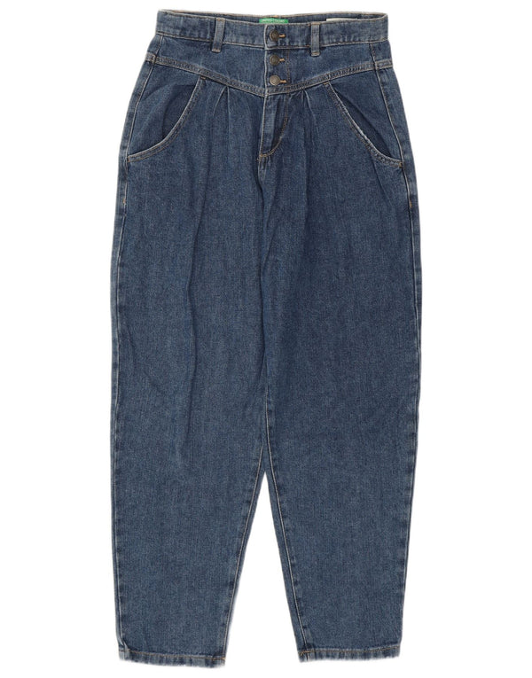 Свободные джинсы Benetton для девочек с высокой талией 13-14 лет, размер 3XL, W28 L27, синий хлопок