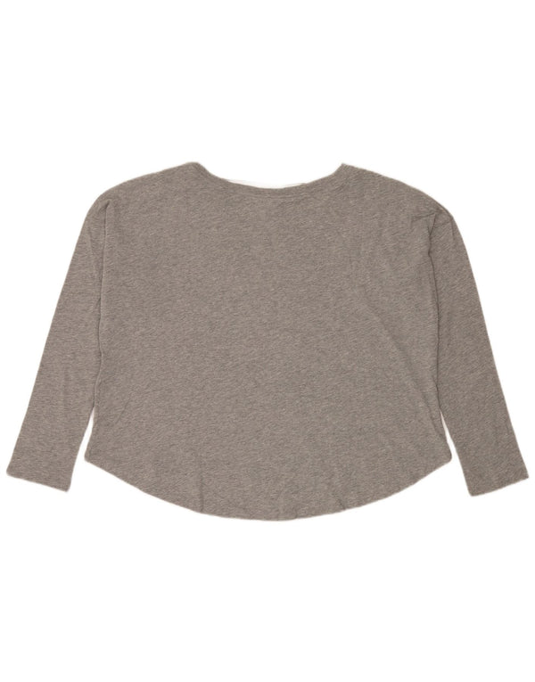 Женский укороченный топ с длинным рукавом Nike Oversized с графическим рисунком UK 18 XL, серый в крапинку