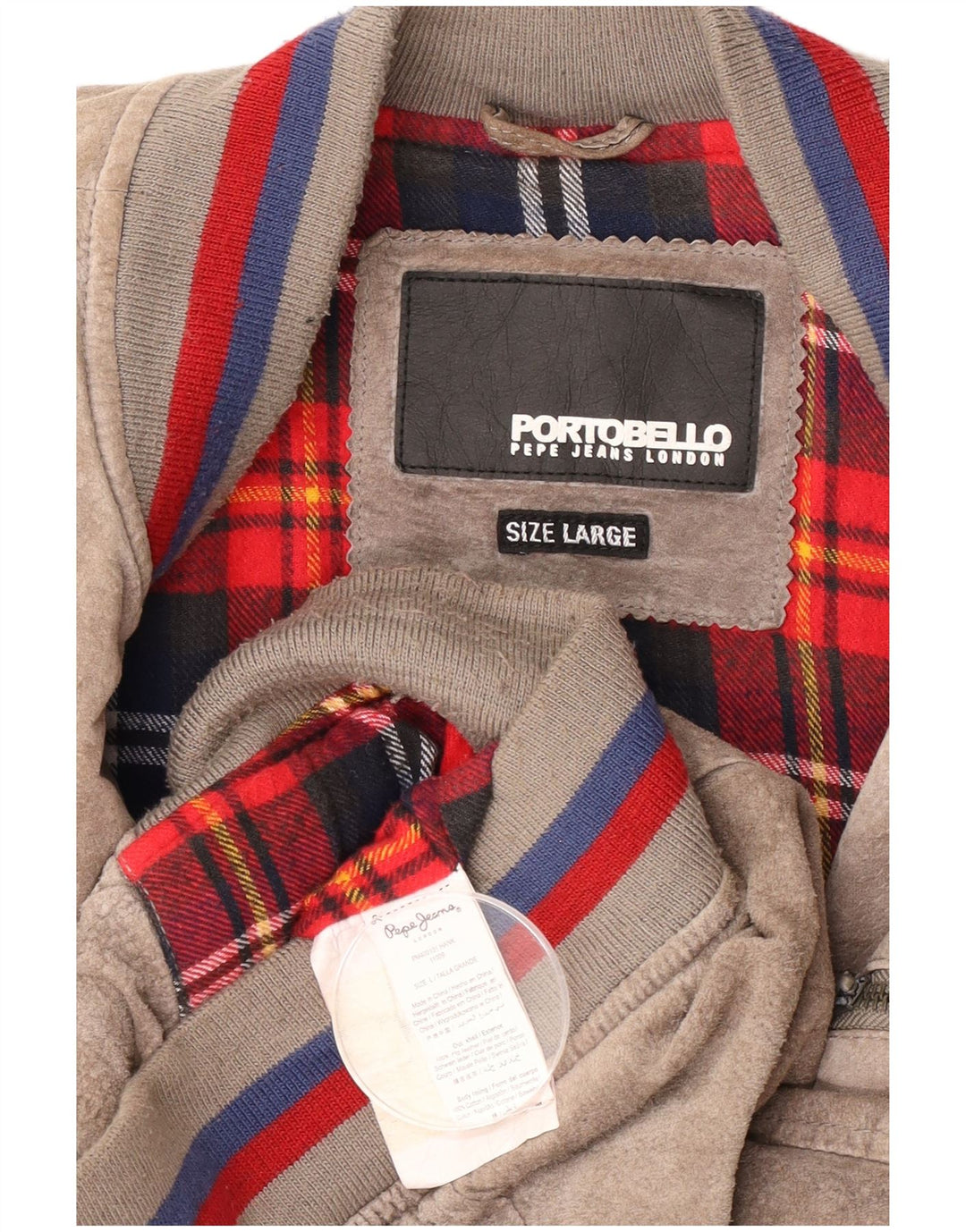 Мужской замшевый бомбер PEPE Jeans UK 40, большой, бежевый кожаный