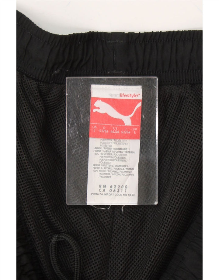 PUMA Mens Graphic Tracksuit Trousers Joggers Large  Black Polyester Vintage Puma and Second-Hand Puma from Messina Hembry 