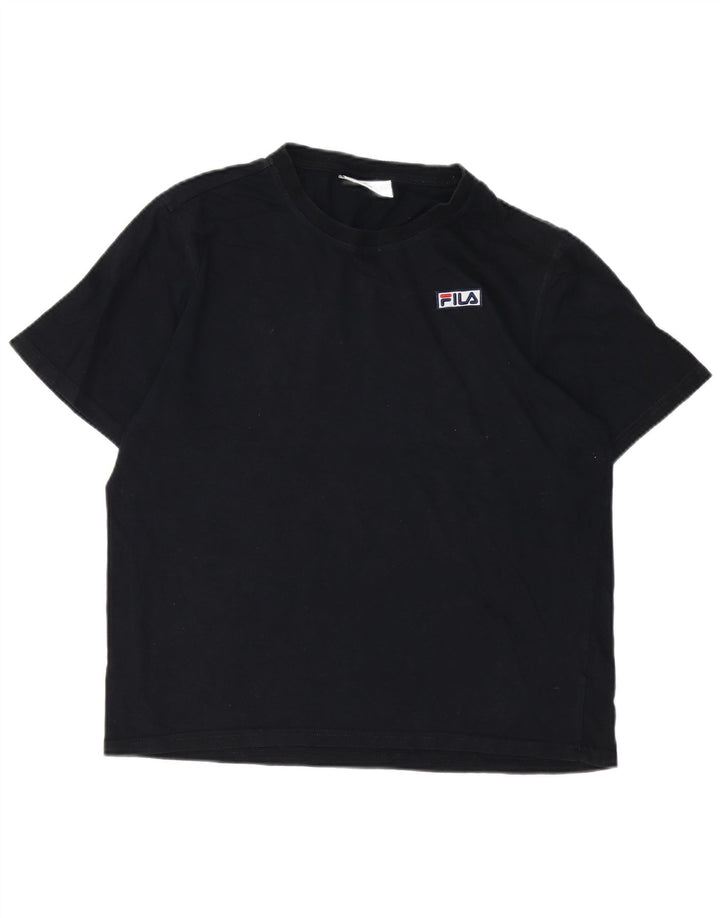 Женская футболка FILA, большой черный хлопок
