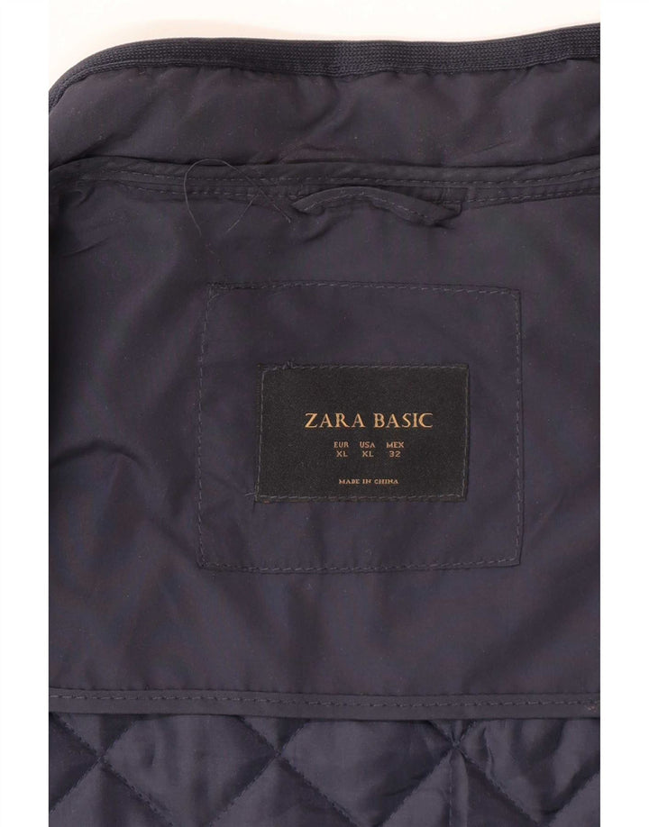 Женский стеганый жилет Zara UK 18 XL темно-синий