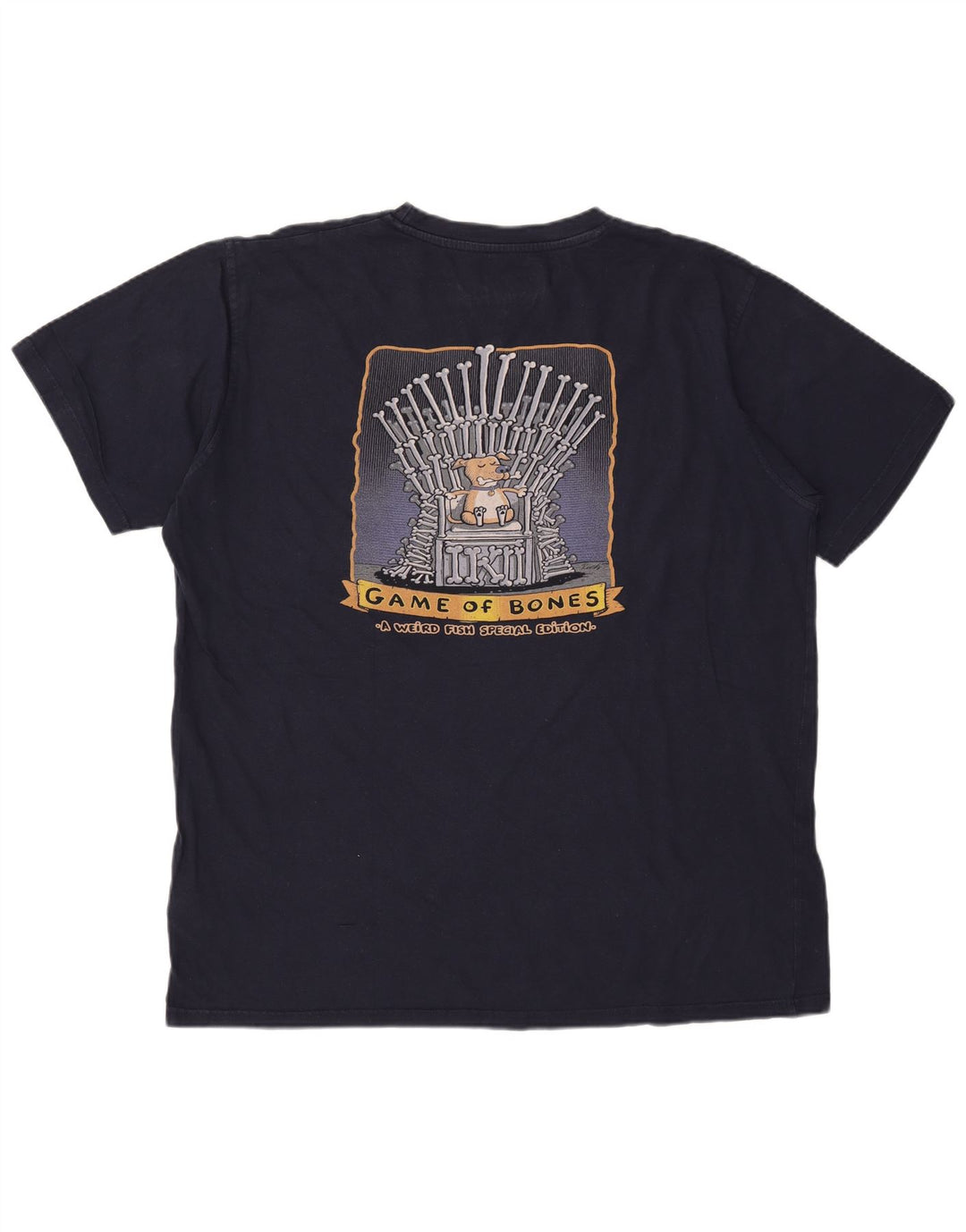 Мужская футболка с рисунком WEIRD FISH, размер 2XL, темно-синий, хлопок