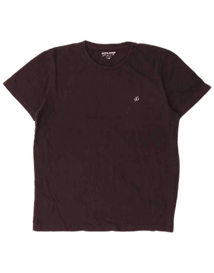 Мужская футболка Jack & Jones из хлопка среднего размера, черная