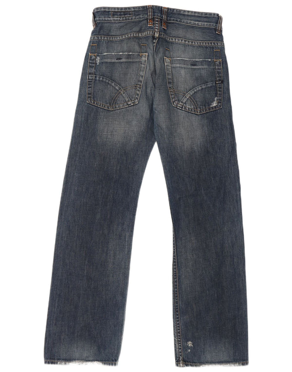 Gas Mens Bootcut Jeans W30 L32 Blue Cotton