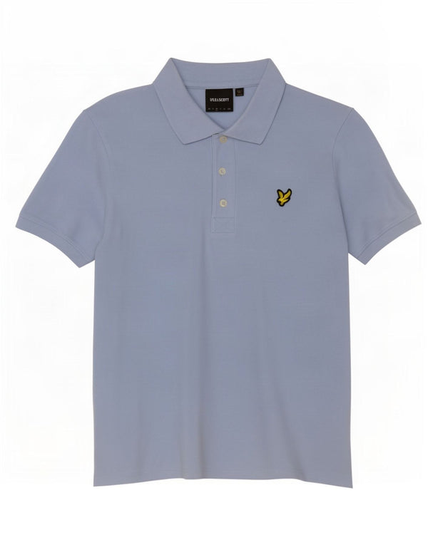 Мужская рубашка-поло Lyle & Scott, хлопок среднего синего цвета