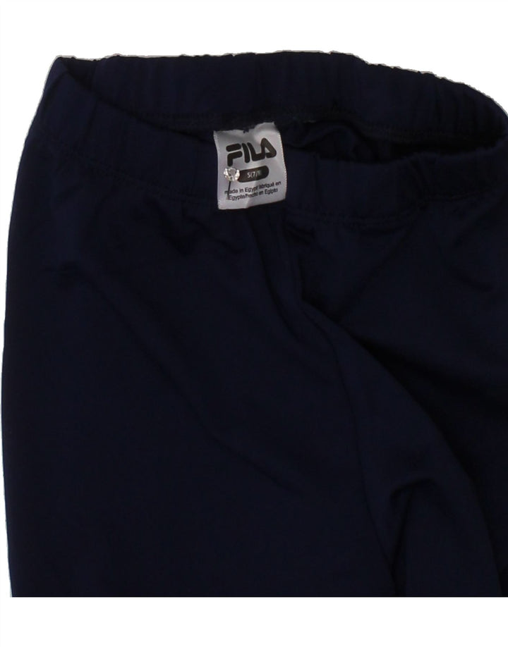 FILA Girls Graphic Leggings 7-8 Years Small Navy Blue Vintage Fila and Second-Hand Fila from Messina Hembry 
