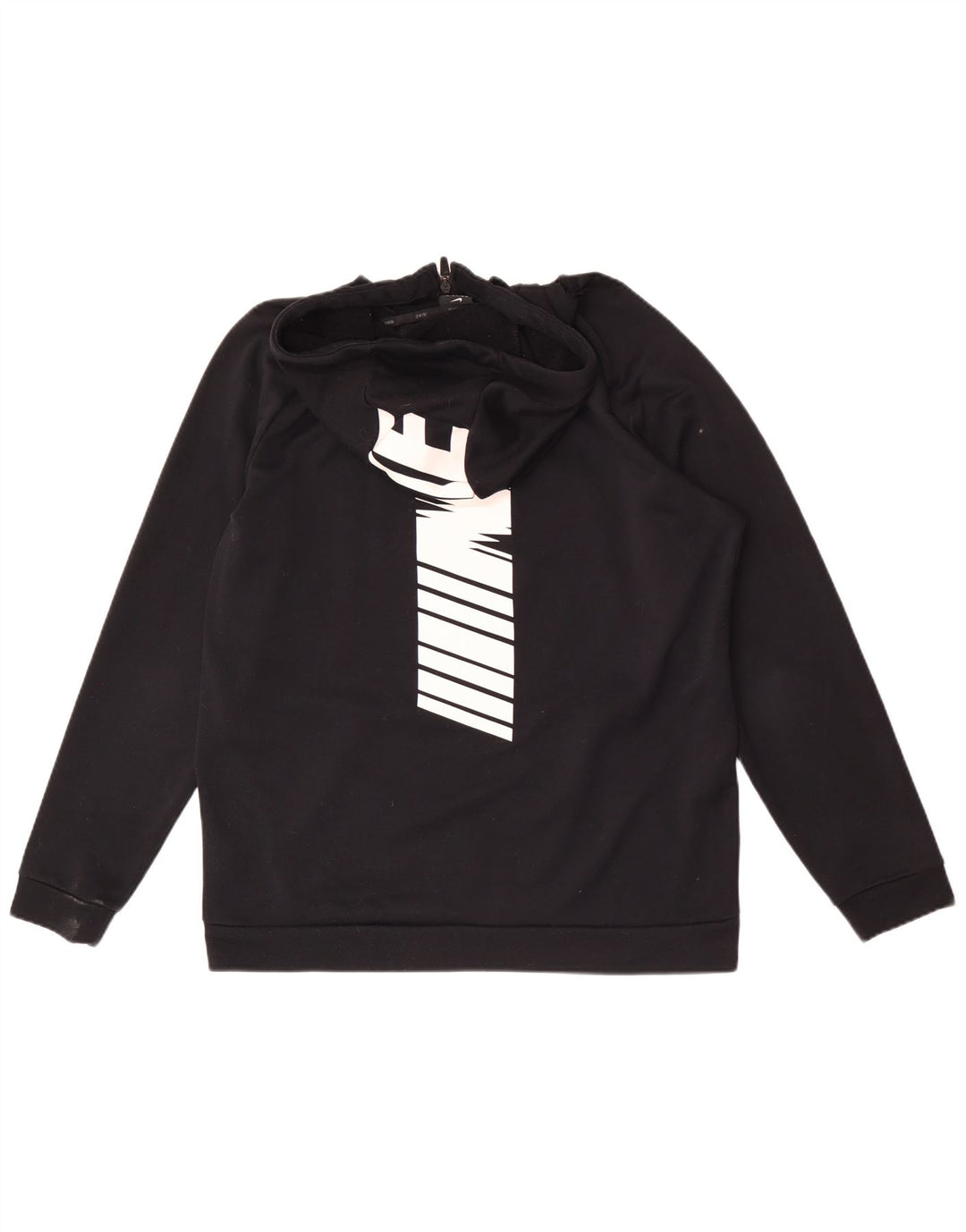 Мужской свитер с капюшоном и молнией с графическим рисунком Nike Dri Fit, большой черный полиэстер