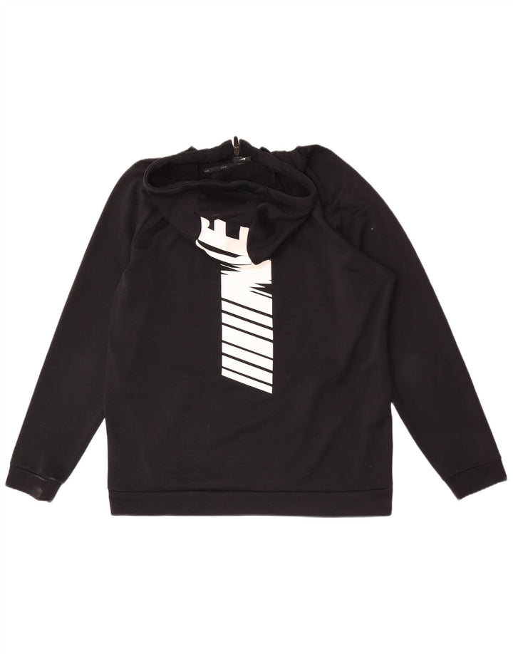 Мужской свитер с капюшоном и молнией с графическим рисунком Nike Dri Fit, большой черный полиэстер