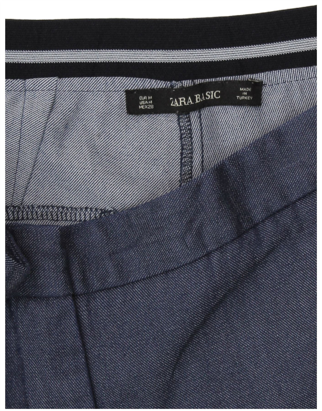 Женские зауженные брюки чинос Zara, средние W28 L27, синие, полиэстер
