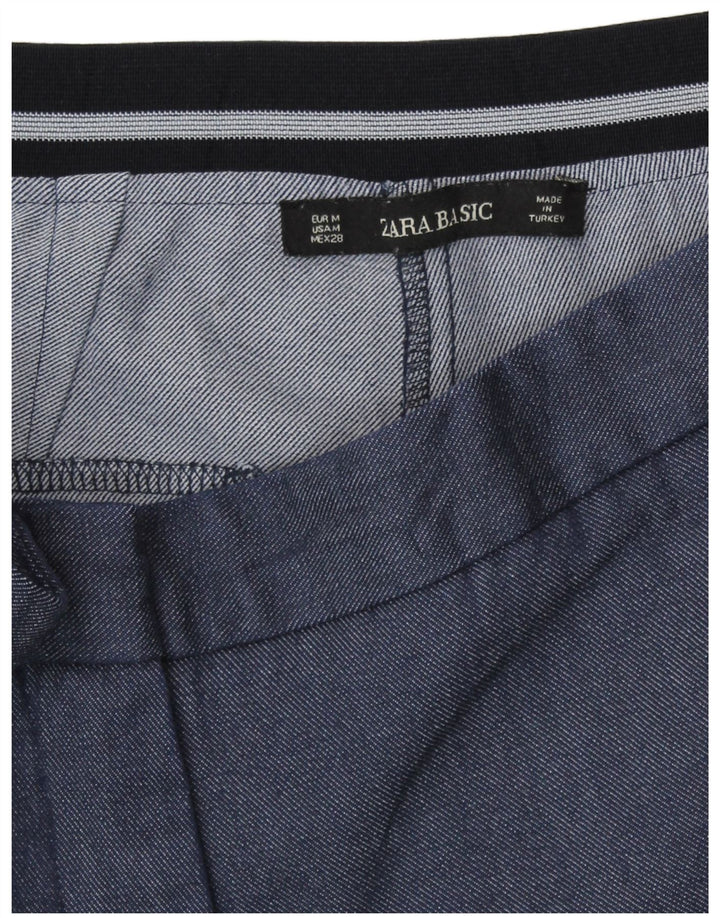Женские зауженные брюки чинос Zara, средние W28 L27, синие, полиэстер