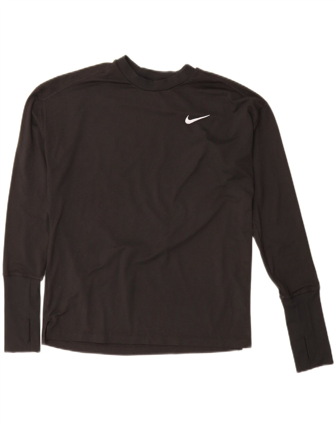 Женский оверсайз-топ с длинным рукавом Nike Dri Fit UK 10, маленький черный полиэстер