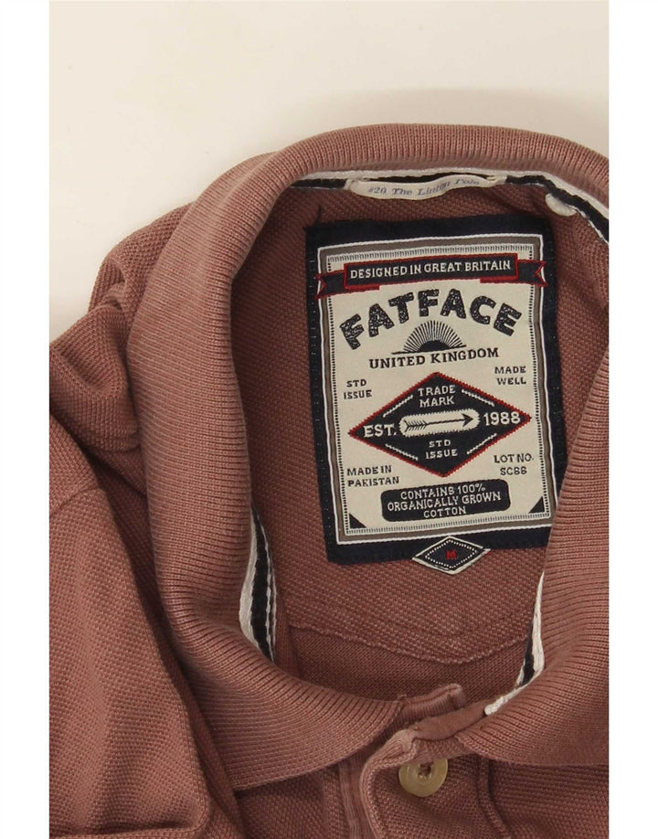 Мужская рубашка поло с длинным рукавом Fat Face, средний коричневый хлопок, хлопок